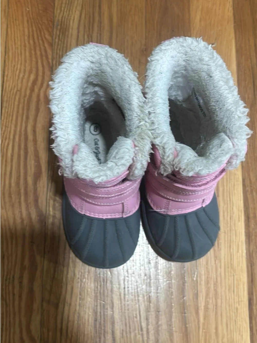 Cat & Jack Pink and Gray Kids Winter Boots